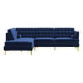 Blue Velvet Left-Facing Sectional W749215