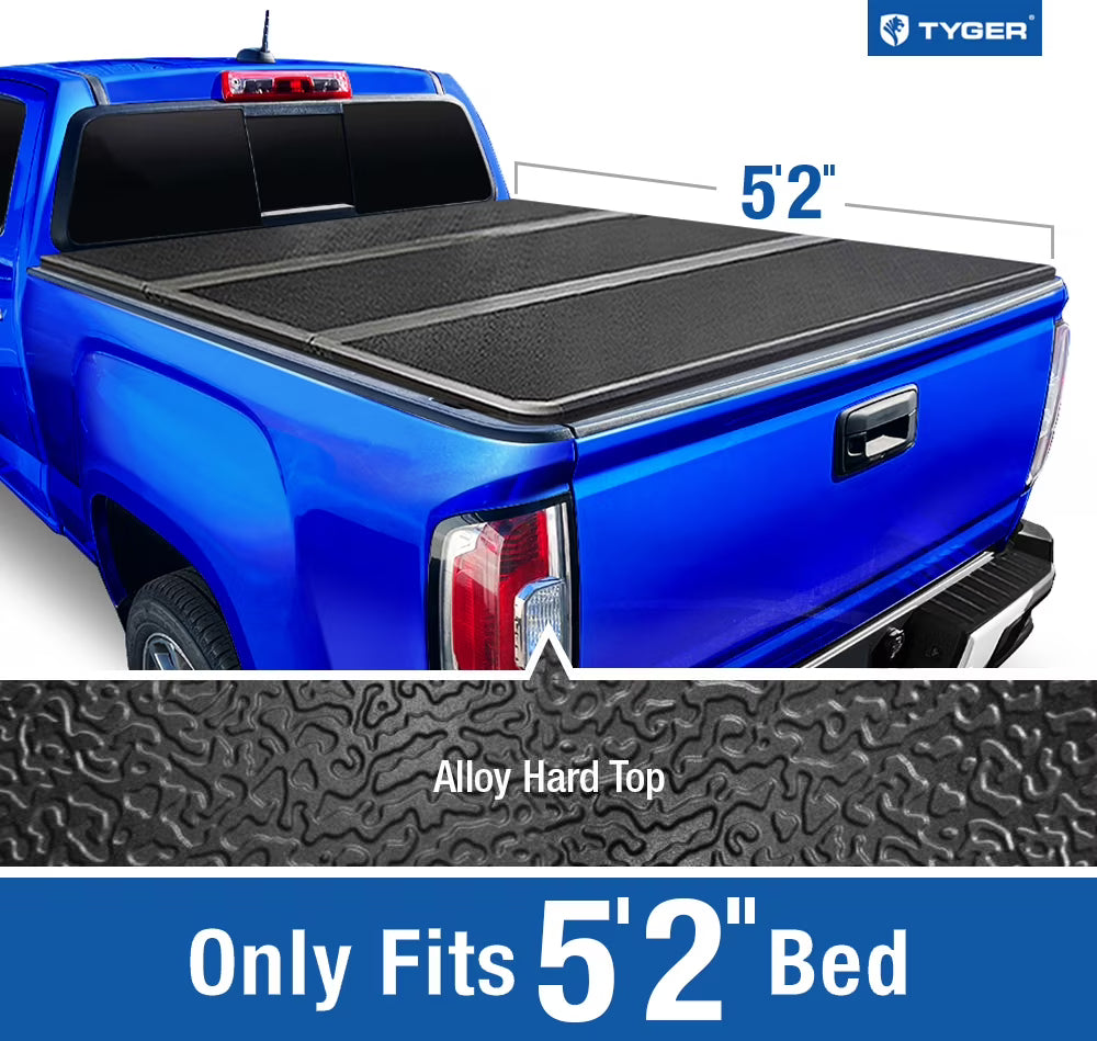 Alloy Hardtop Truck Bed Tonneau Cover for 2015-2022 Chevy Colorado GMC Canyon 5'2" Bed W47358