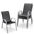 Set of 4 Stackable Metal Patio Chairs T185