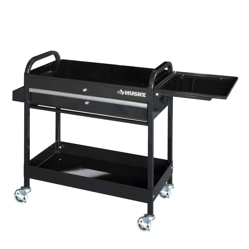 Black 1-Drawer Tool Utility Cart S469460