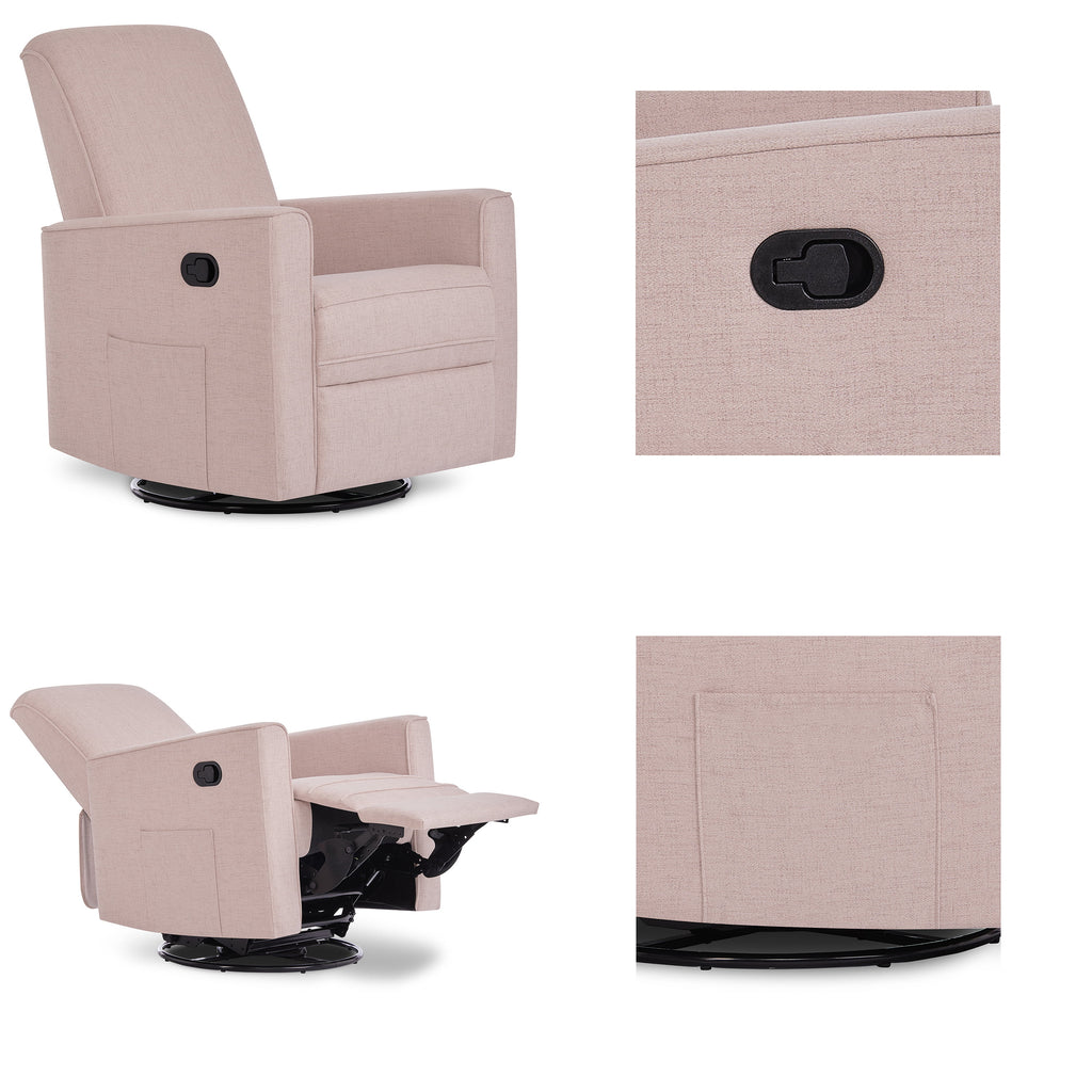 Rose Polyester Glider Recliner N6280