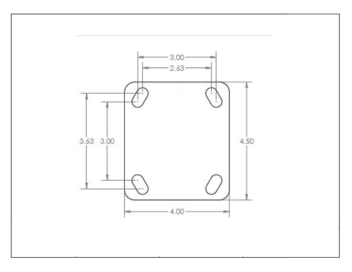 5x2 Polyurethane on Aluminum Caster Set with Mounting Hardware W680