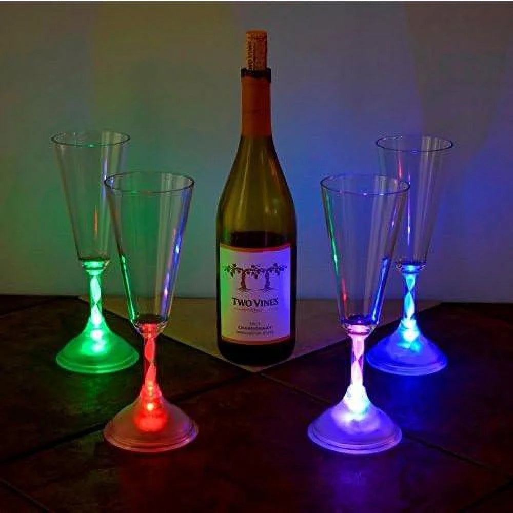 6 Oz LED Light Up Champagne Flutes Set Of 6 W3092