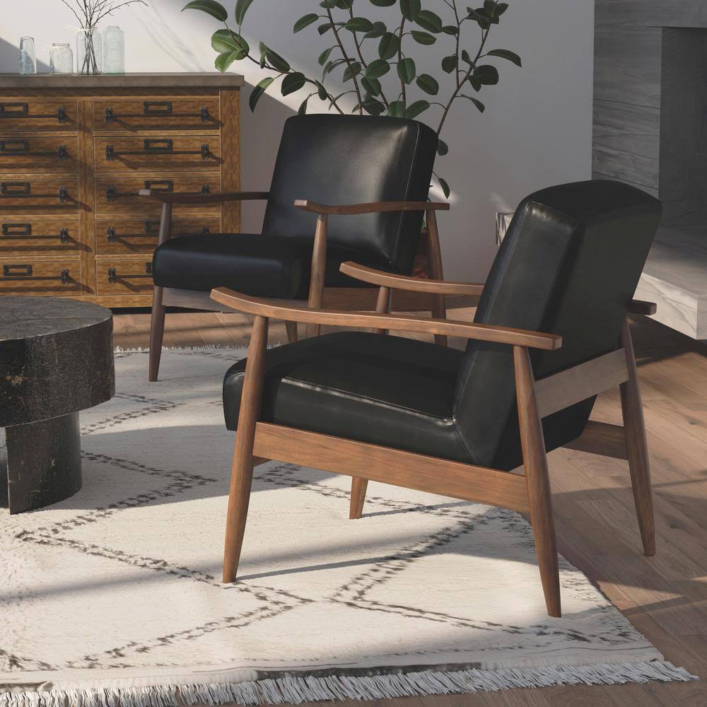 Black Leather Accent Chair K510