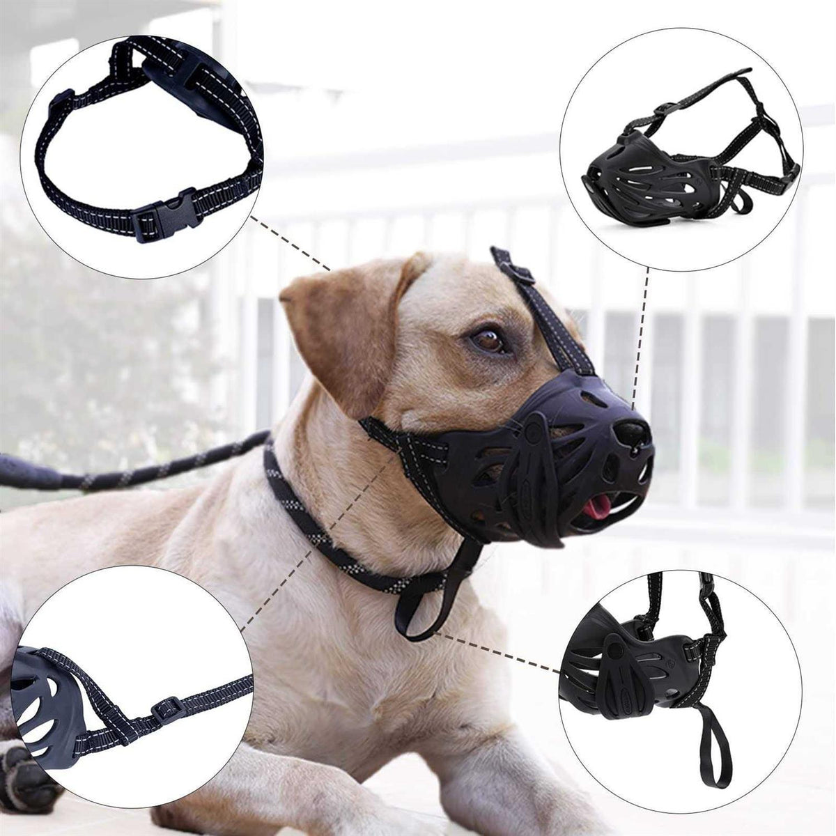 Adjustable Breathable Basket Dog Muzzle X5794
