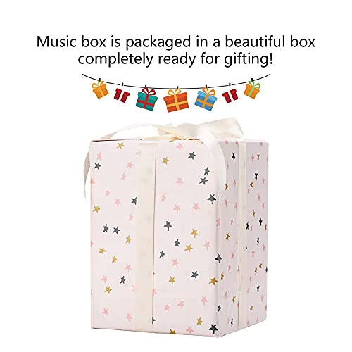 Gift Wrapped Music Box Carousel Horses Color Lights Unicorn Musical Snow Globe Y350