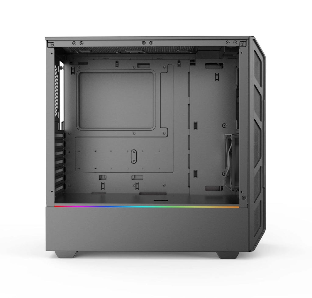 Black Compact EATX Mid-Tower Case with Tempered Glass and Digital RGB B9783
