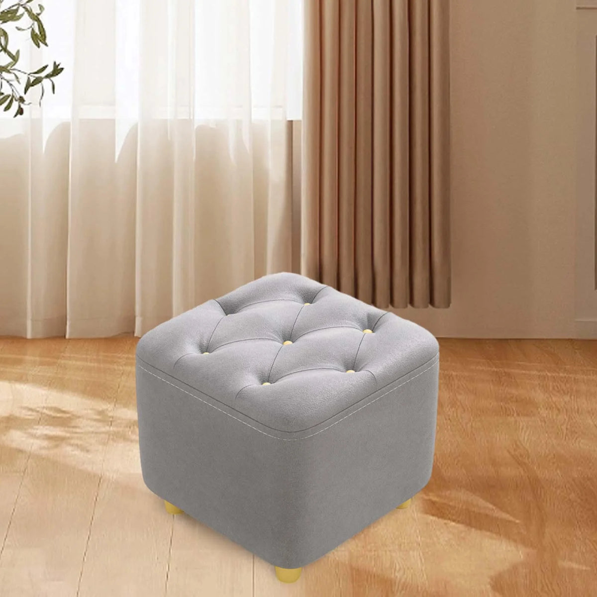 Gray Square Ottoman Stool W240176