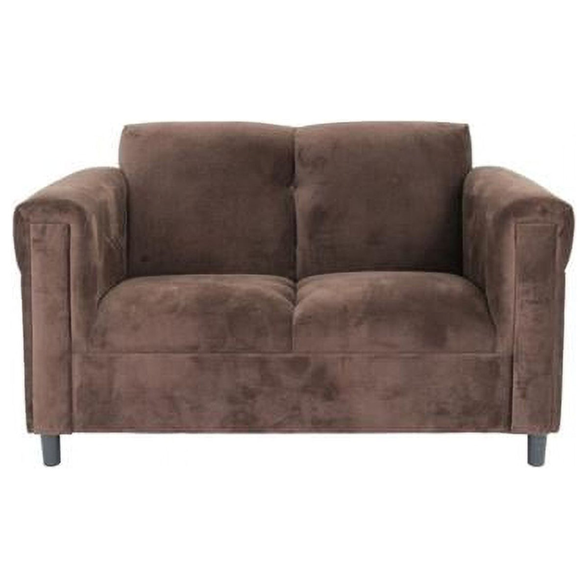 Dark Brown Microsuede Love Seat A5519
