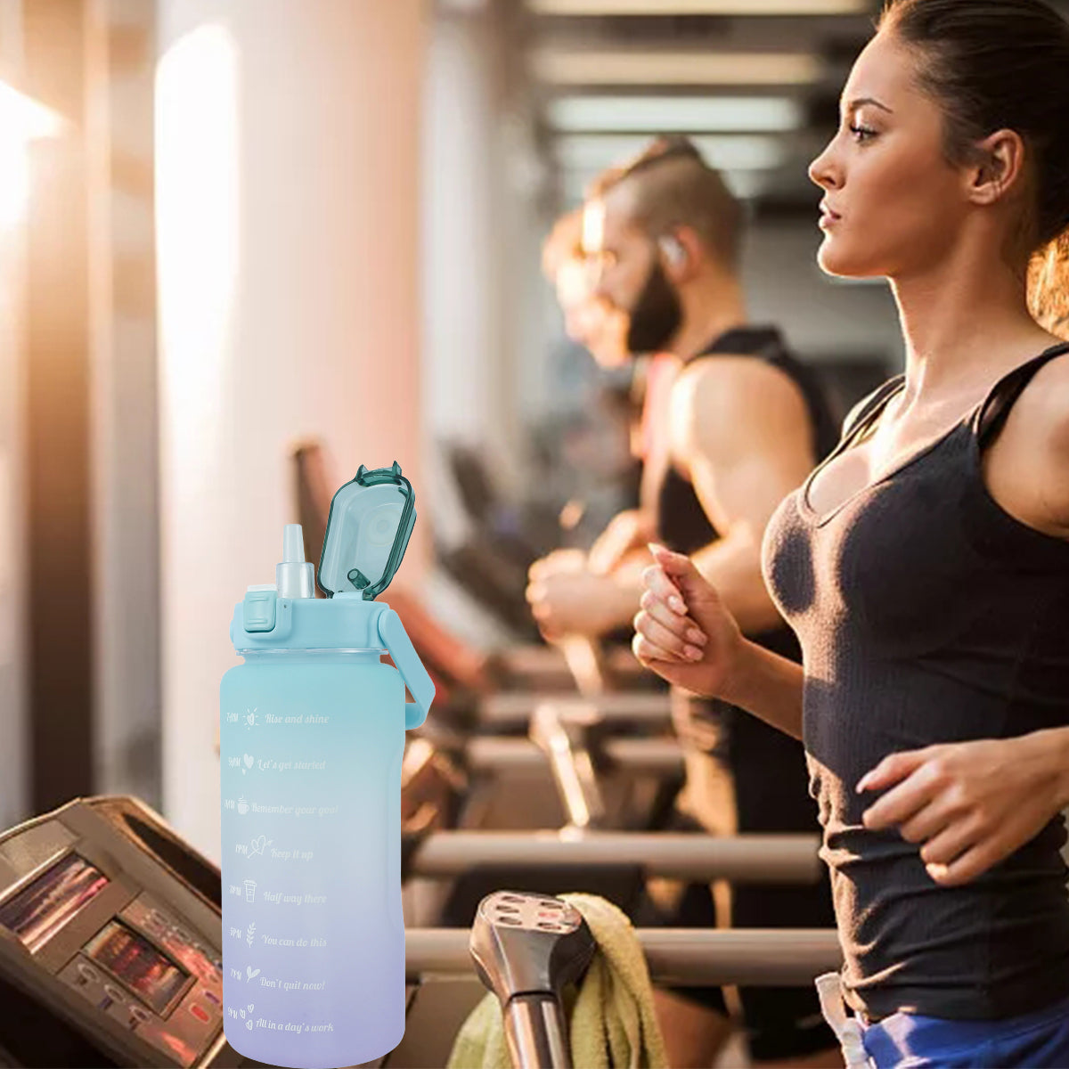 Gradient Color Water Bottle with Time Marker C38682