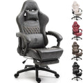 Black Big and Tall Ergonomic Gaming Chair with Footrest and Massage Lumbar Support L23064