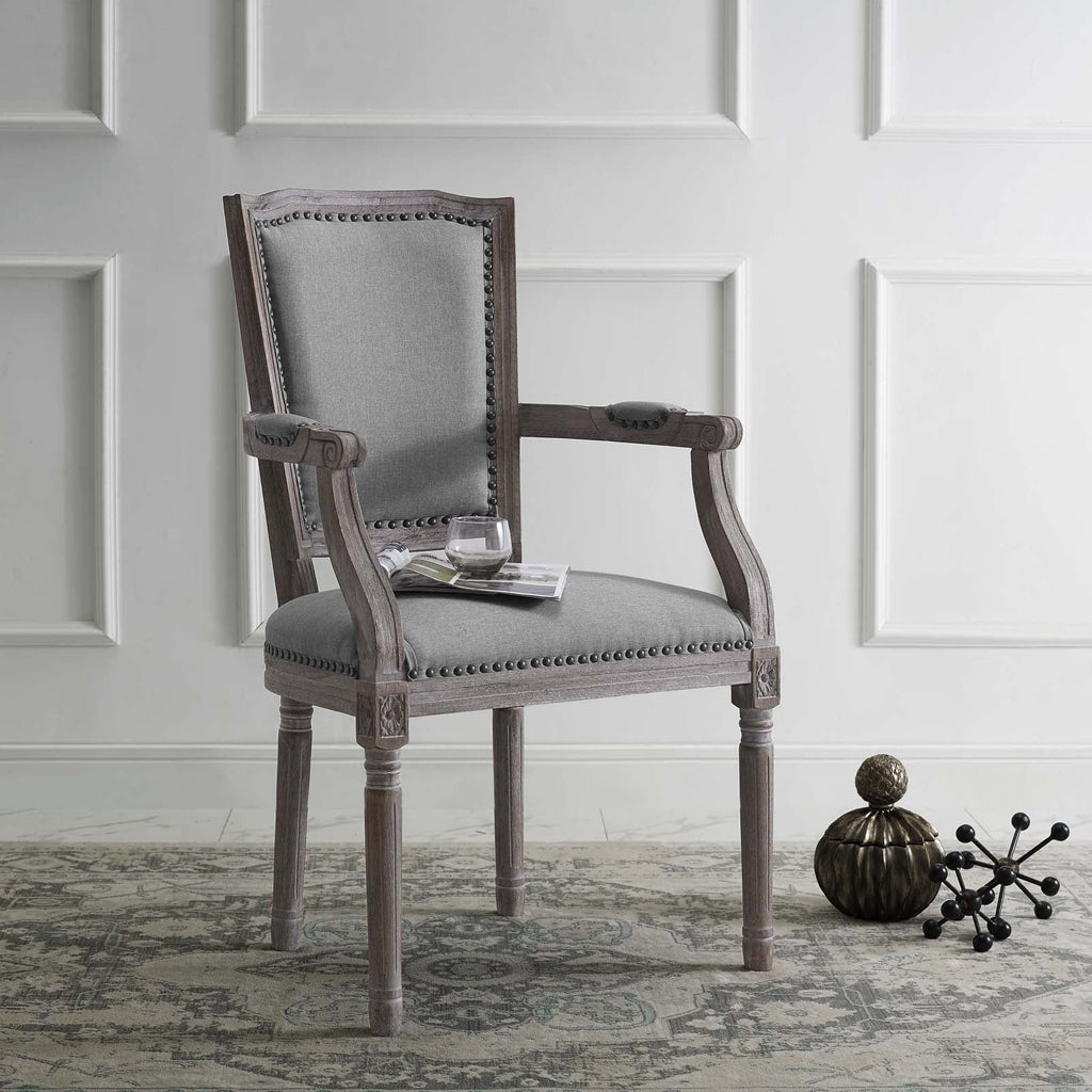 Light Grey Fabric Wood Armchair S77294