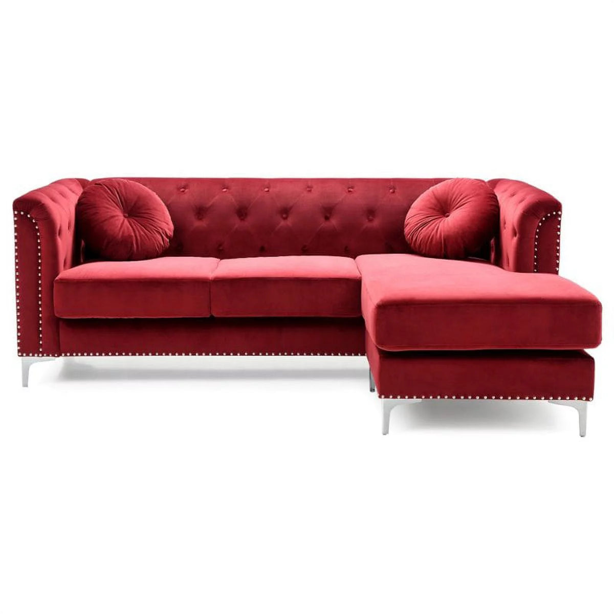 Velvet Sofa Chaise and Chair 2-Piece Set S876773