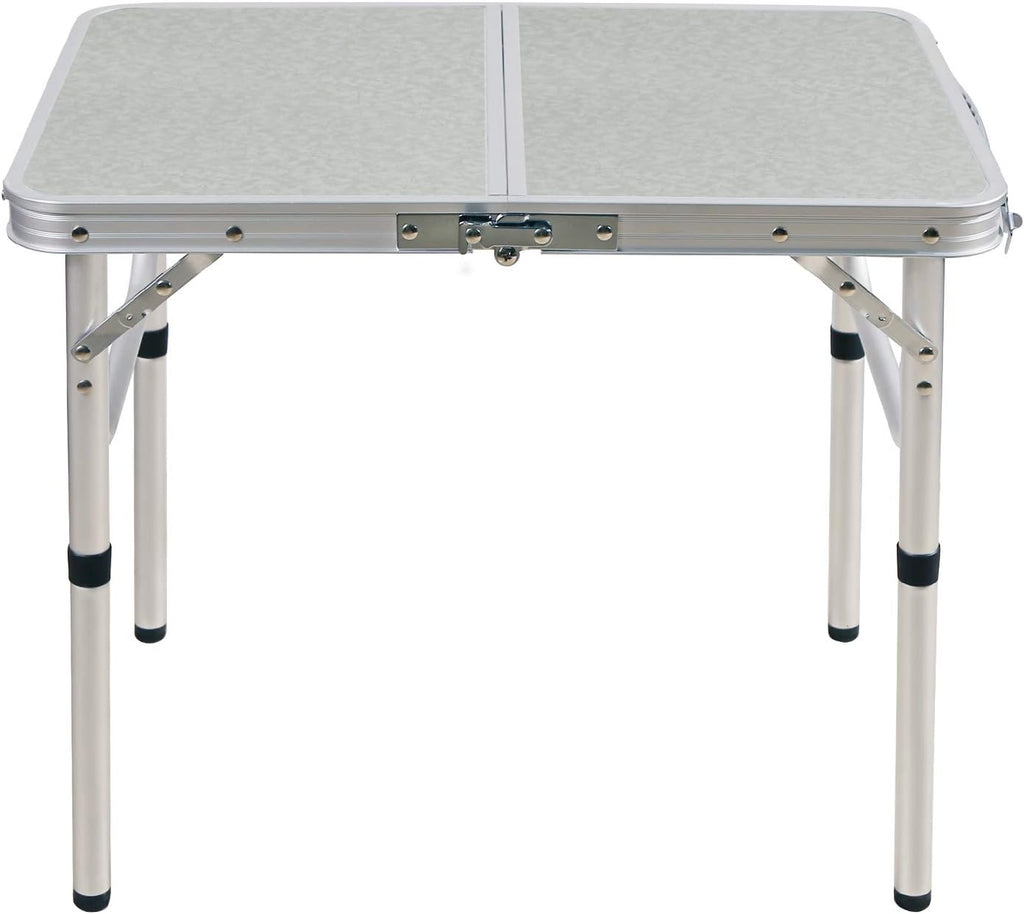 White 3 Foot Aluminum Folding Camping Table with Adjustable Legs O163