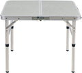 White 3 Foot Aluminum Folding Camping Table with Adjustable Legs O163
