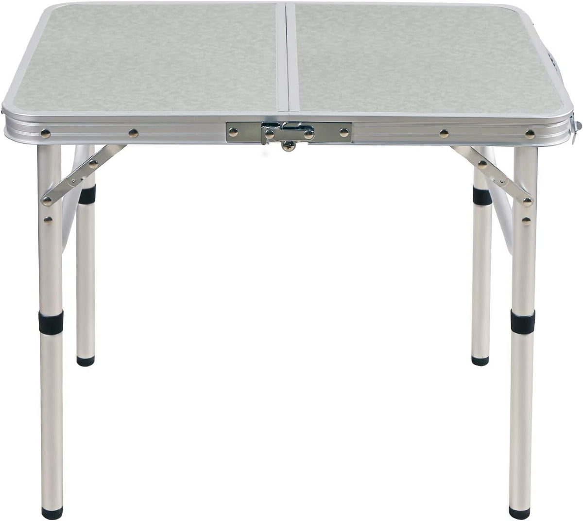 White 3 Foot Aluminum Folding Camping Table with Adjustable Legs O163