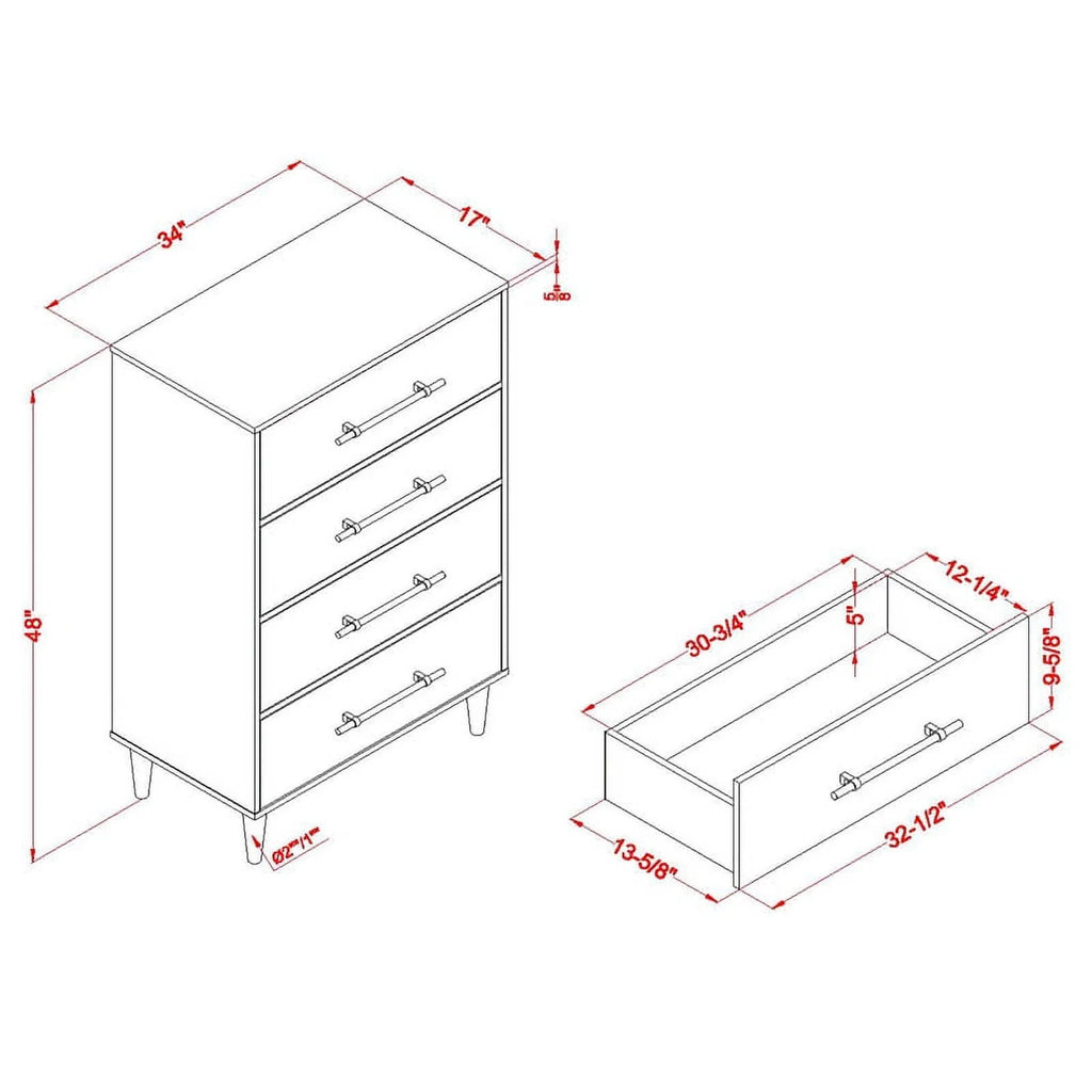 Farmhouse Wood 4-Drawer Chest E198521