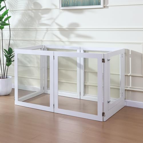 White 6 Panel Acrylic Dog Playpen with Door Z739