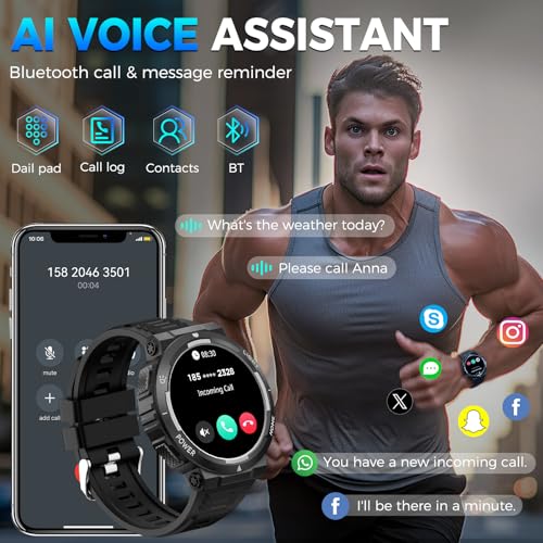 1.53” Rugged Smart Watch with LED Flashlight A85717