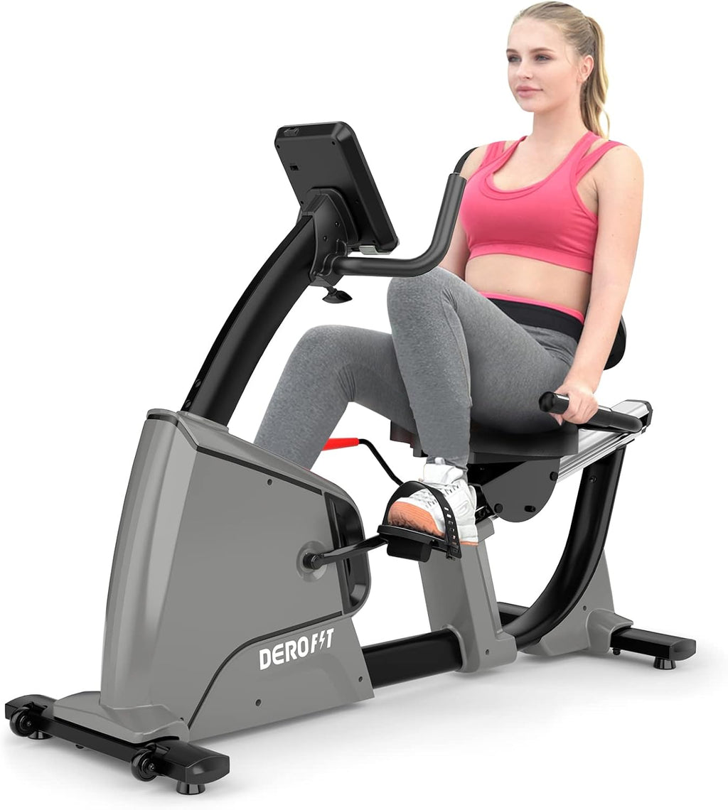Recumbent Exercise Bike Electromagnetic, 32 Levels Resistance, Adjustable Seat, Oversized Pedal, 330Lbs Weight Capacity N4182