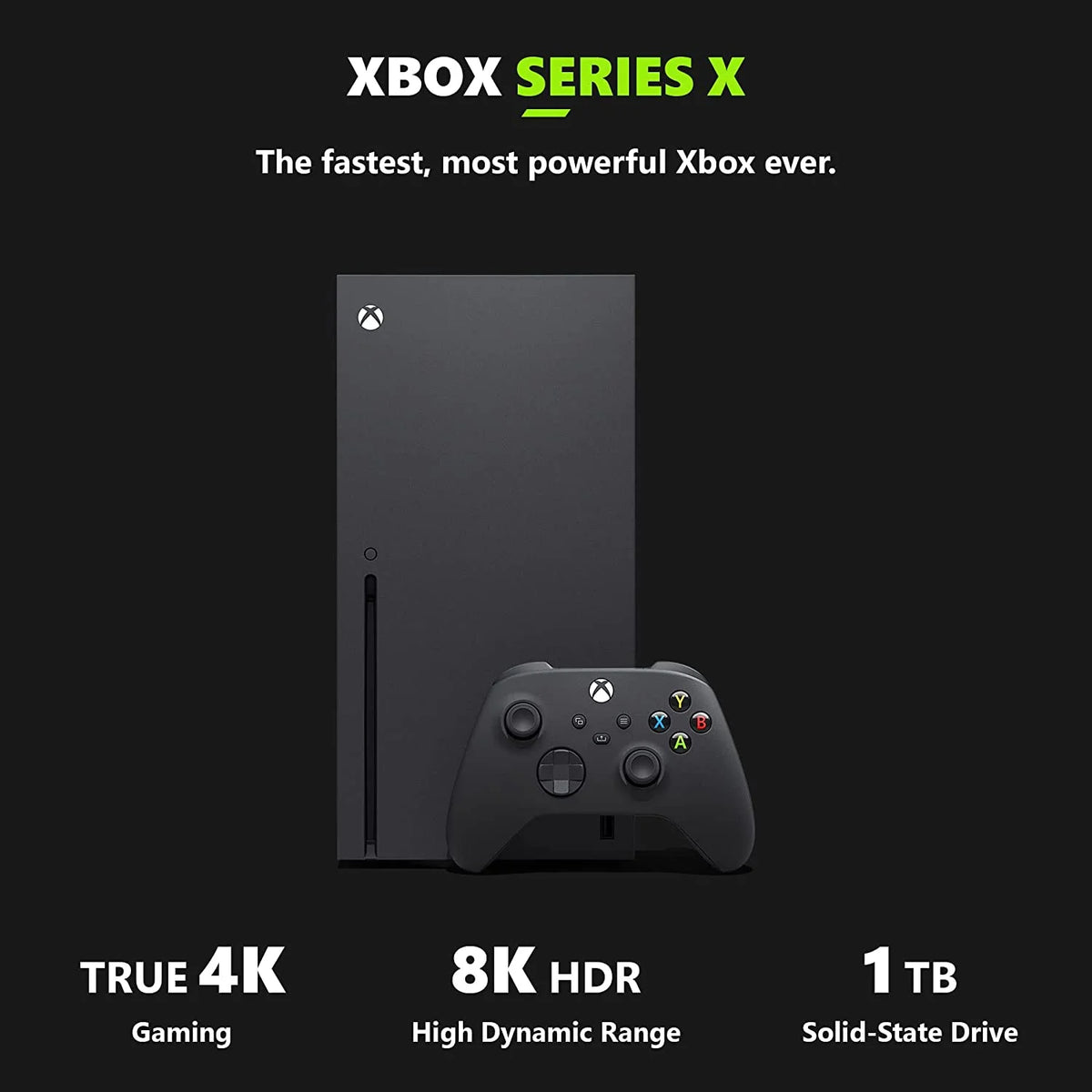 Black 1TB SSD Xbox Series X Gaming Console Bundle X4849