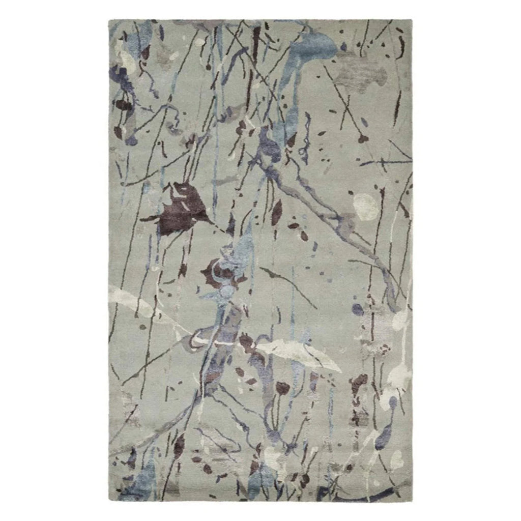 Ivory/Multi Abstract Wool Area Rug D691362