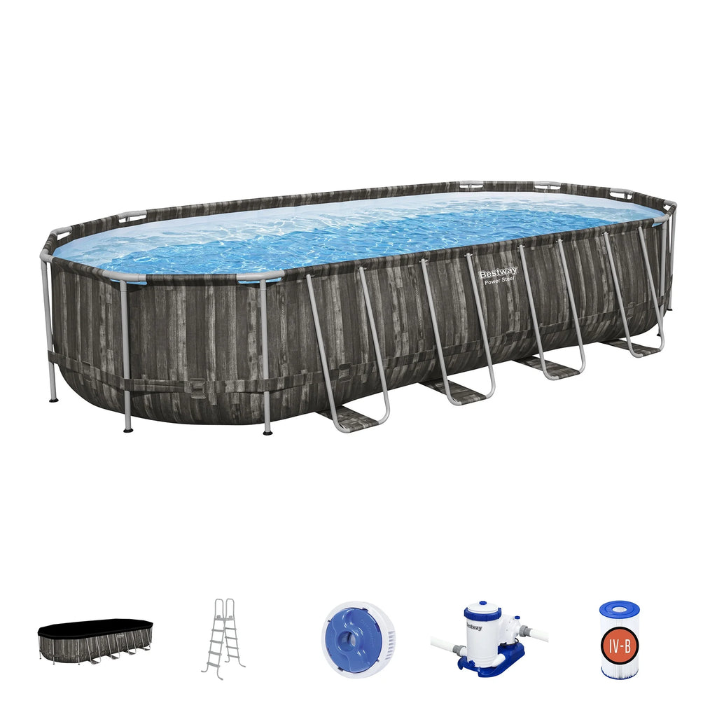 24' x 12' x 52" Oval Above Ground Swimming Pool Set V4222