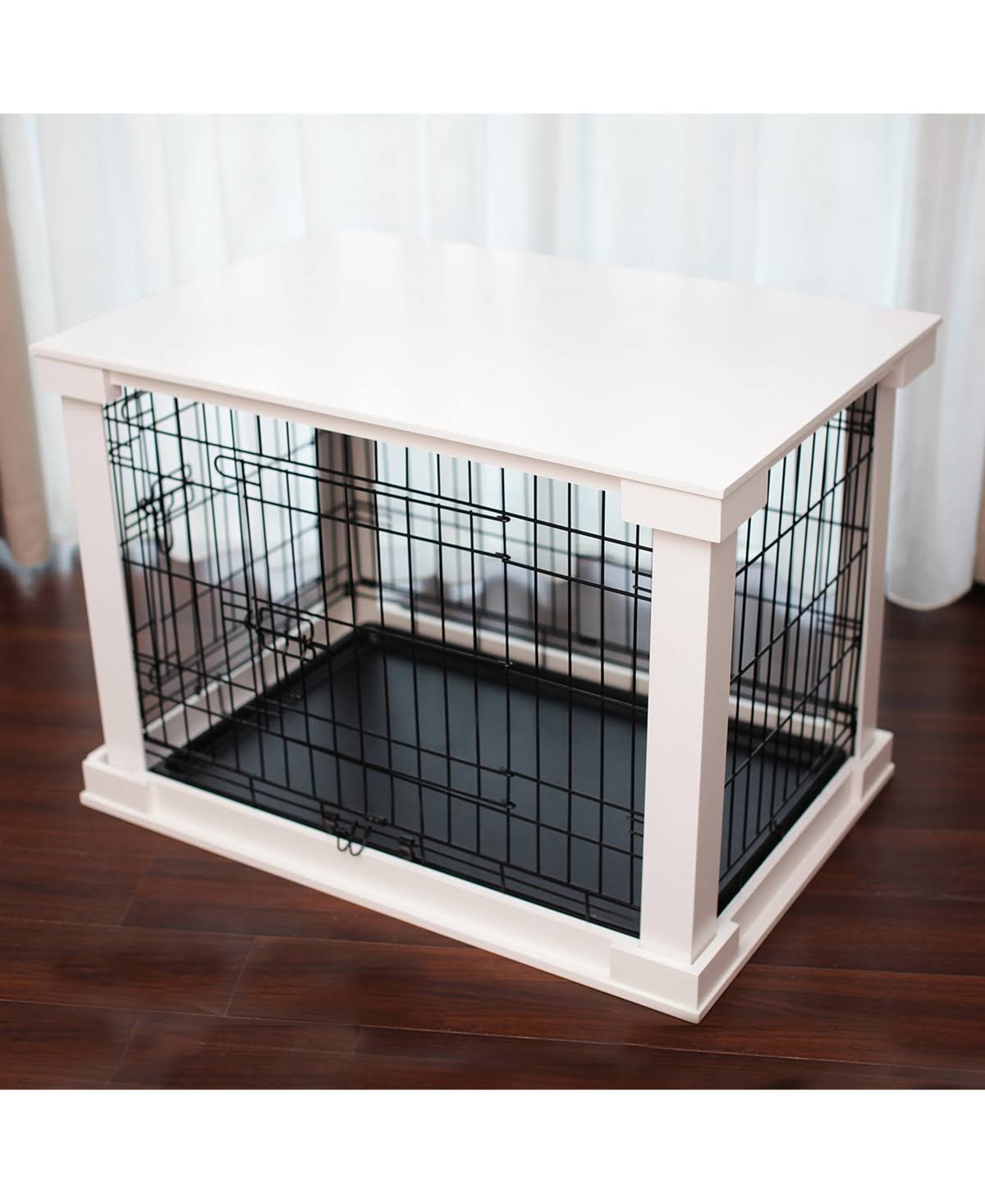 White Large Cage with Crate Cover Y604