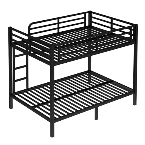 Heavy Duty Black Twin XL Over Twin XL Bunk Bed Frame with Ladder M7532