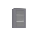 Gray Wall Cabinet with Frosted Glass Door O49904