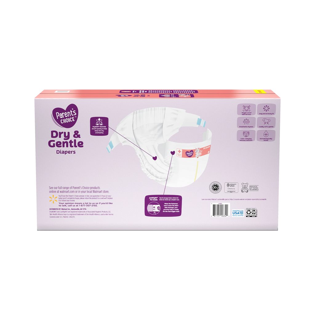 Dry & Gentle Diapers Size 2, 240 Count C540