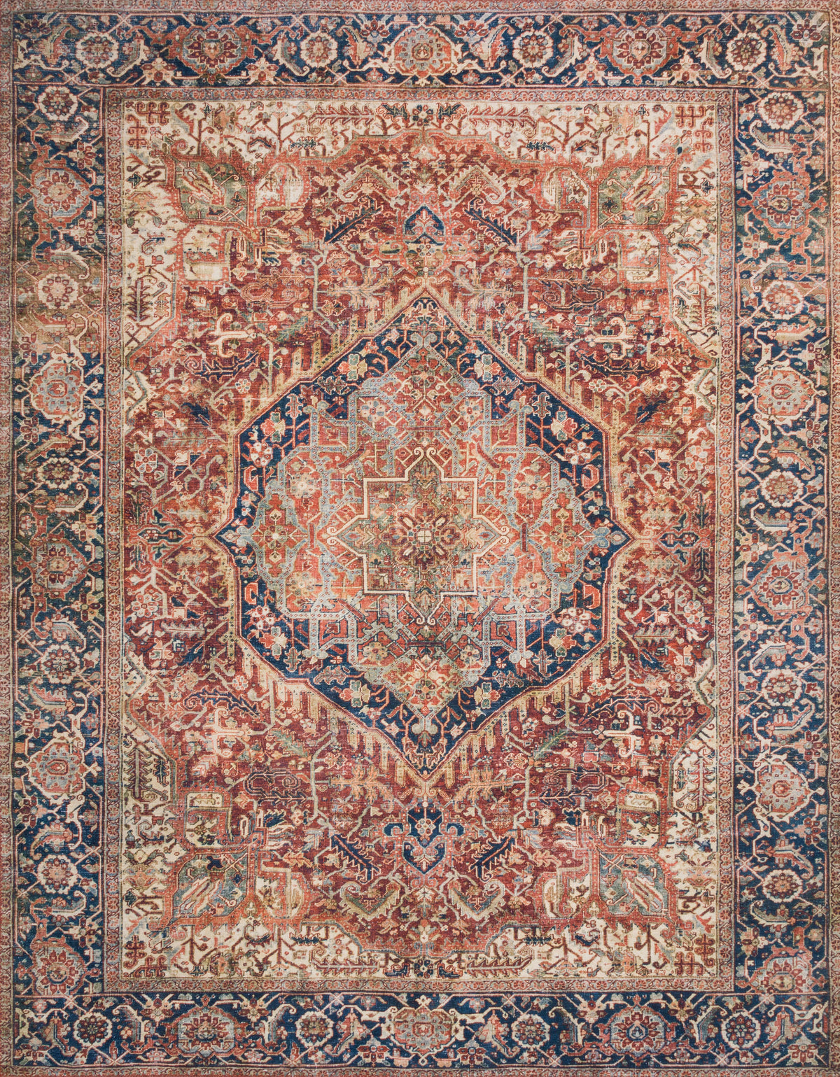 Red Navy 2'6 x 9'6 Rug F66916