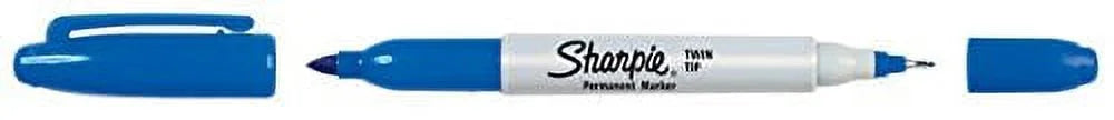Blue Fine and Ultra Fine Permanent Markers 12 Count D449
