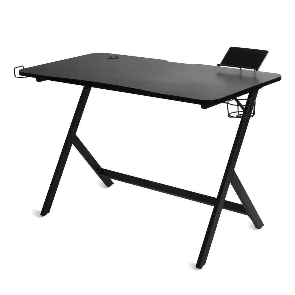 Black Gaming Desk with Gas Spring Desk Mount C580835
