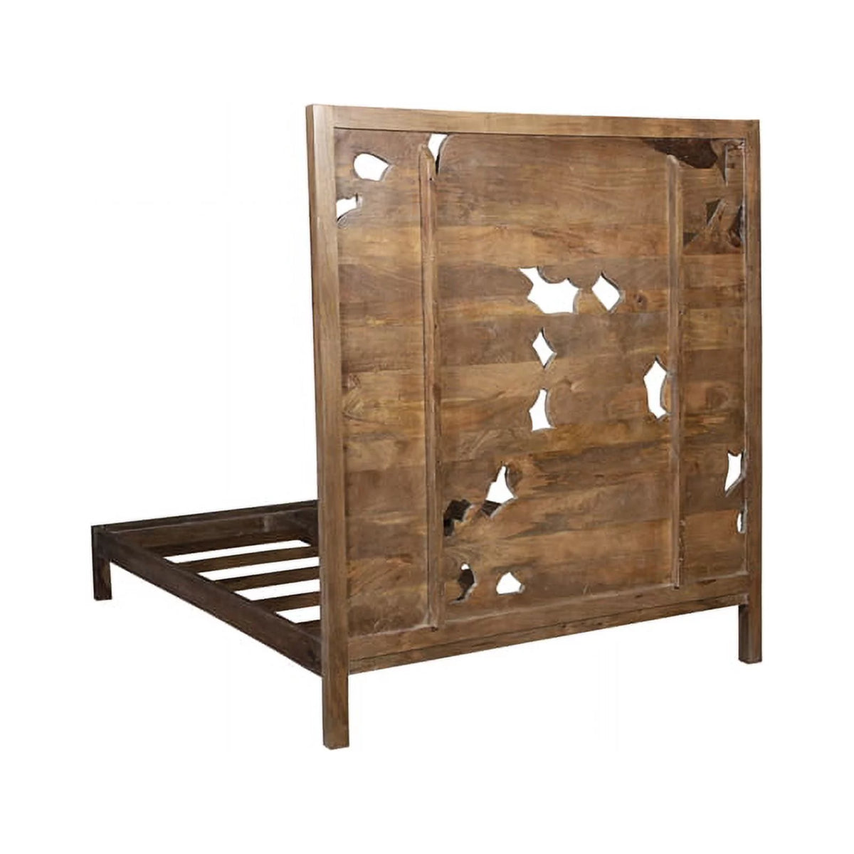 Queen Solid Wood Hand Carved Motif Bed D2975