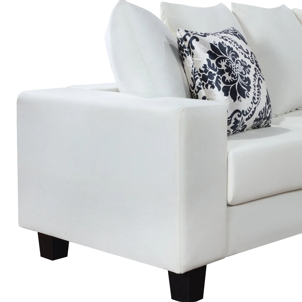 U Shape Velvet Sectional Sofa with Pillows and Chaise Lounge O856