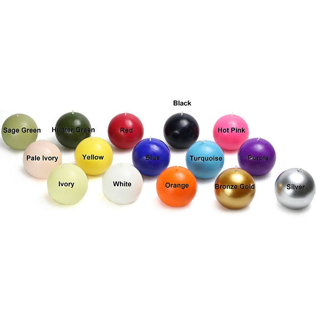 White Ball Candles 12 Pcs Y424