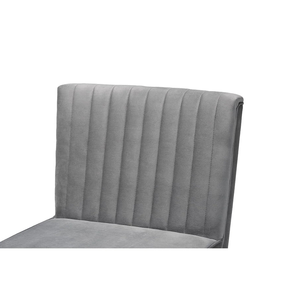 Grey Velvet Upholstered Wood Dining Chair C26110