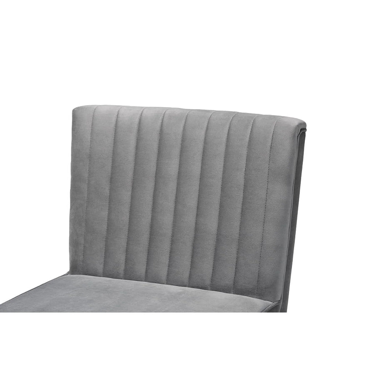 Grey Velvet Upholstered Wood Dining Chair C26110