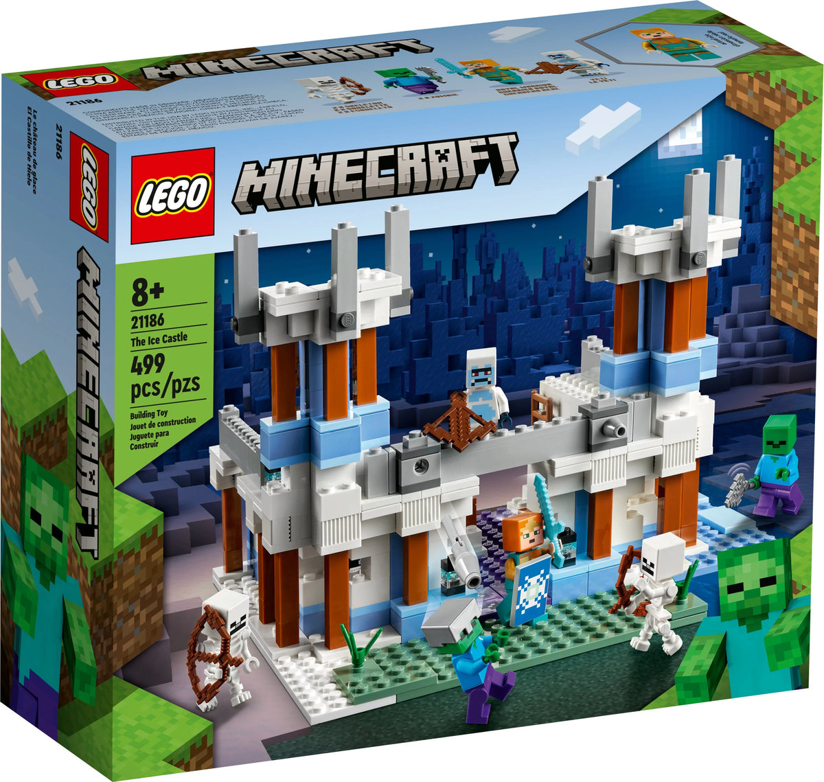 Minecraft Ice Castle Toy with Zombie and Skeleton Figures J516