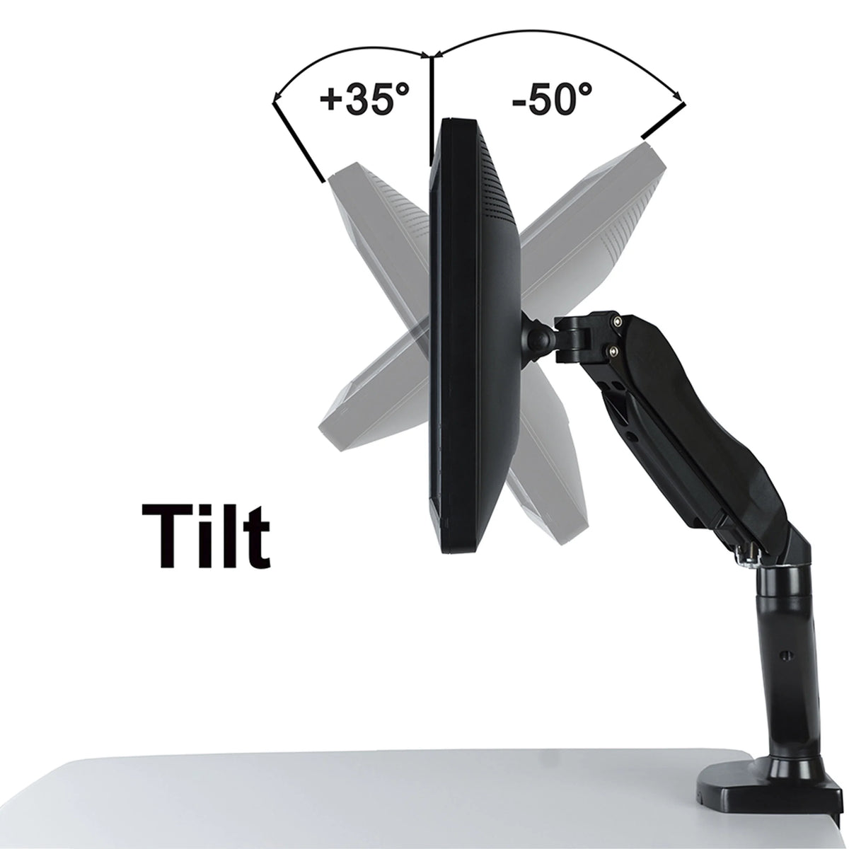 Black Gaming Desk with Gas Spring Desk Mount C580835