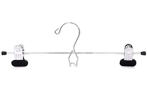 6 Pc Heavy Duty Metal Pants Hangers with Adjustable Clips W9428