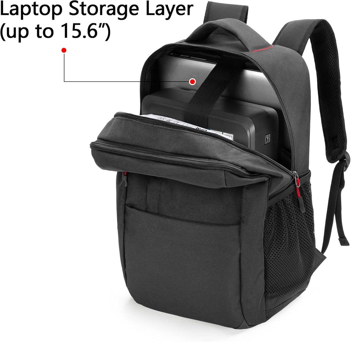 Double-layer Portable Printer Storage Bag with Laptop Layer and Shoulder Strap V17109