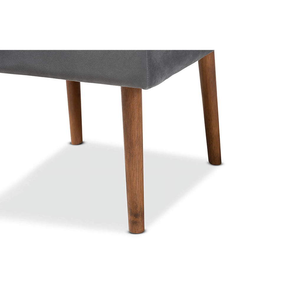 Grey Velvet Upholstered Wood Dining Chair C26110