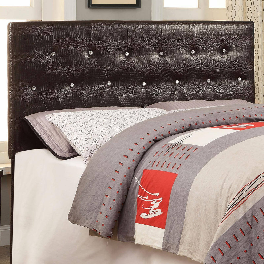 Contemporary Crocodile Leatherette Button-Tufted Headboard J57468