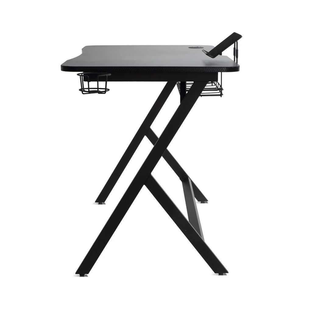 Black Gaming Desk with Gas Spring Desk Mount C580835