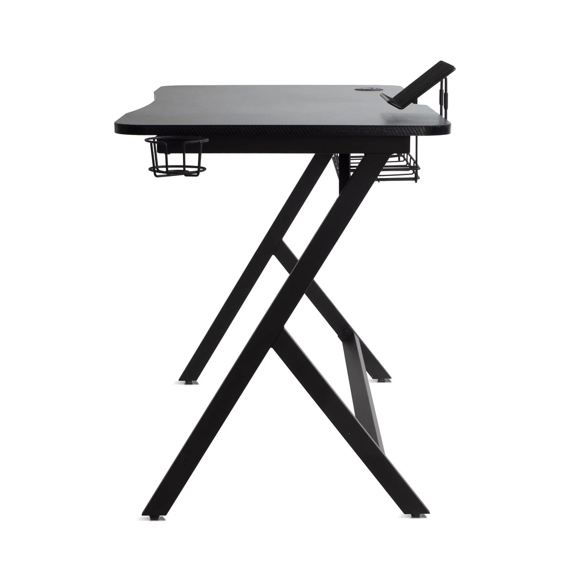 Black Gaming Desk with Gas Spring Desk Mount C580835
