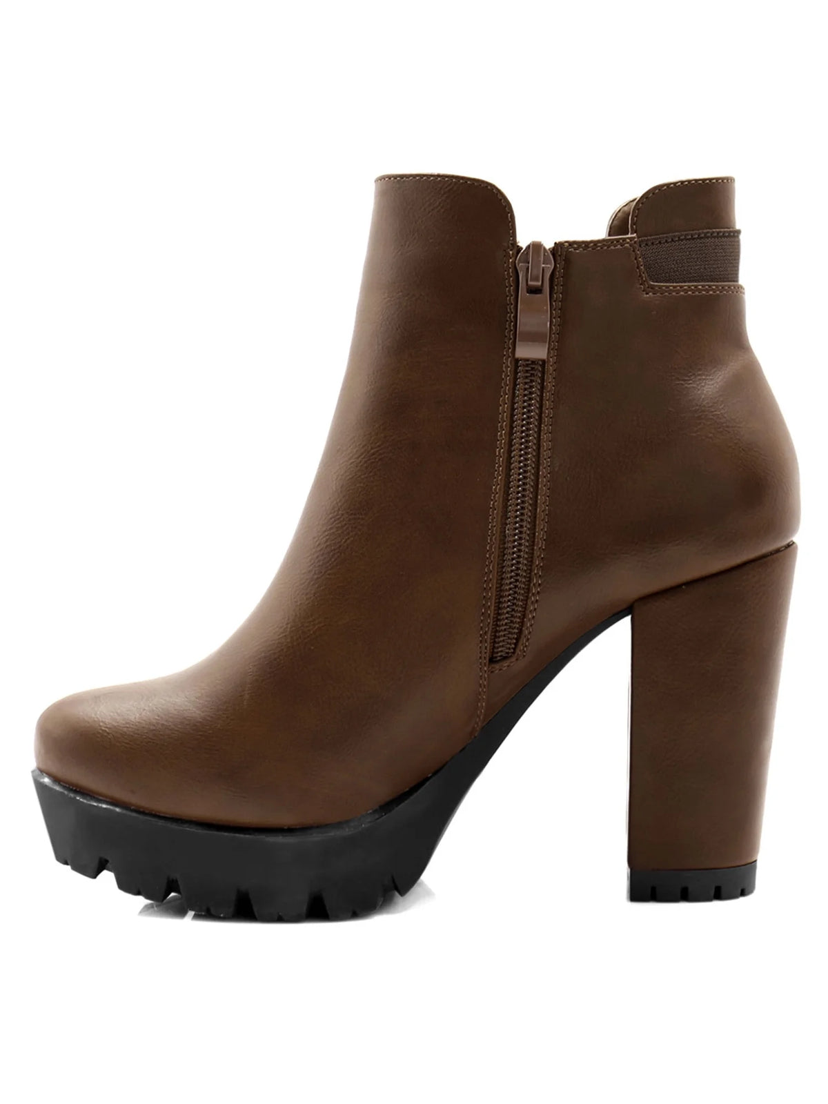 Chunky High Heel Platform Zipper Chelsea Boots K617