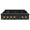 36 Inch Gas Rangetop in Black Stainless Steel Q929