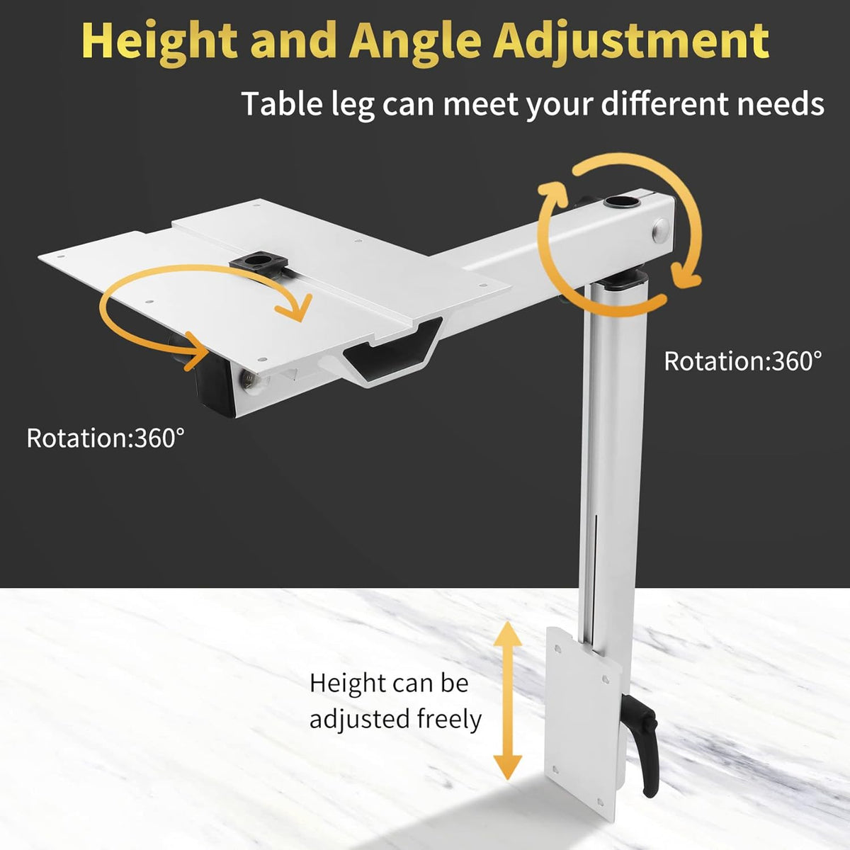 Removable 360 Degree Rotation Aluminum Alloy Height Adjustable Table Leg Bracket C487